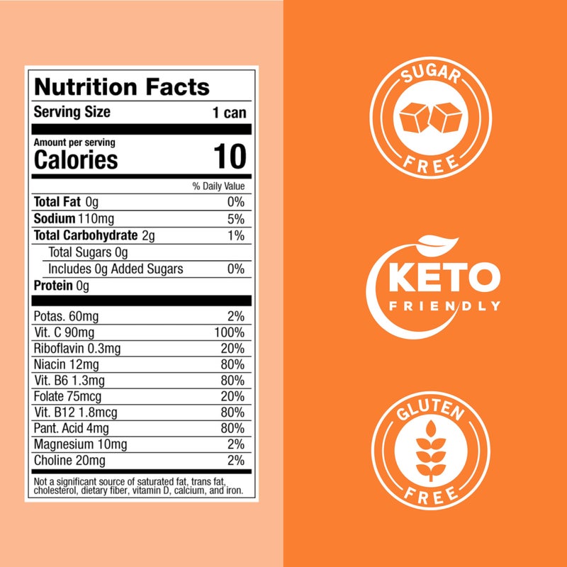 ZOA Zero Sugar Energy Drinks, Wild Orange - Sugar Free with Electrolytes, Healthy Vitamin C, Amino Acids, Essential B-Vitamins, and Caffeine from Green Tea - 12 Fl Oz (12-Pack) - Image 4
